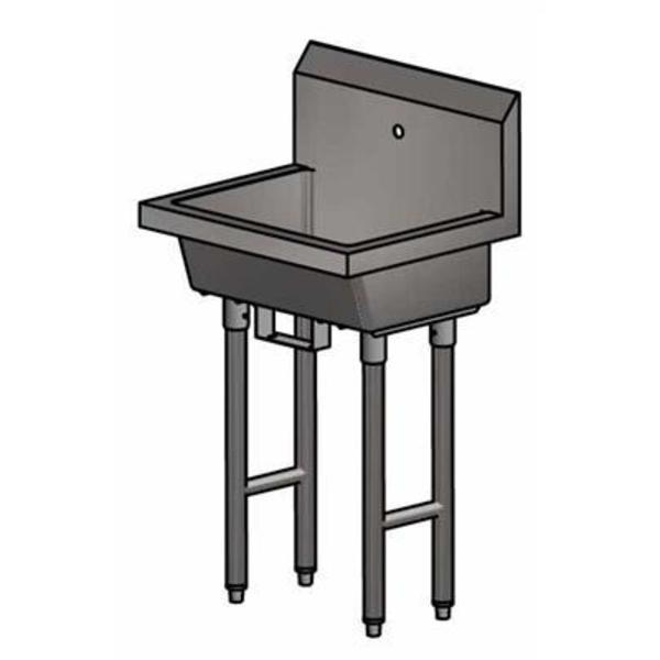 Bk Resources 24" Freestanding Single Station Handwash Sink with Splash Mount MSHS-24F1B